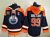Edmonton Oilers 99 Wayne Gretzky Navy Blue All Stitched Pullover Hoodie,baseball caps,new era cap wholesale,wholesale hats